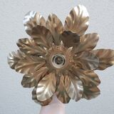 Paire d'appliques : fleurs dorées