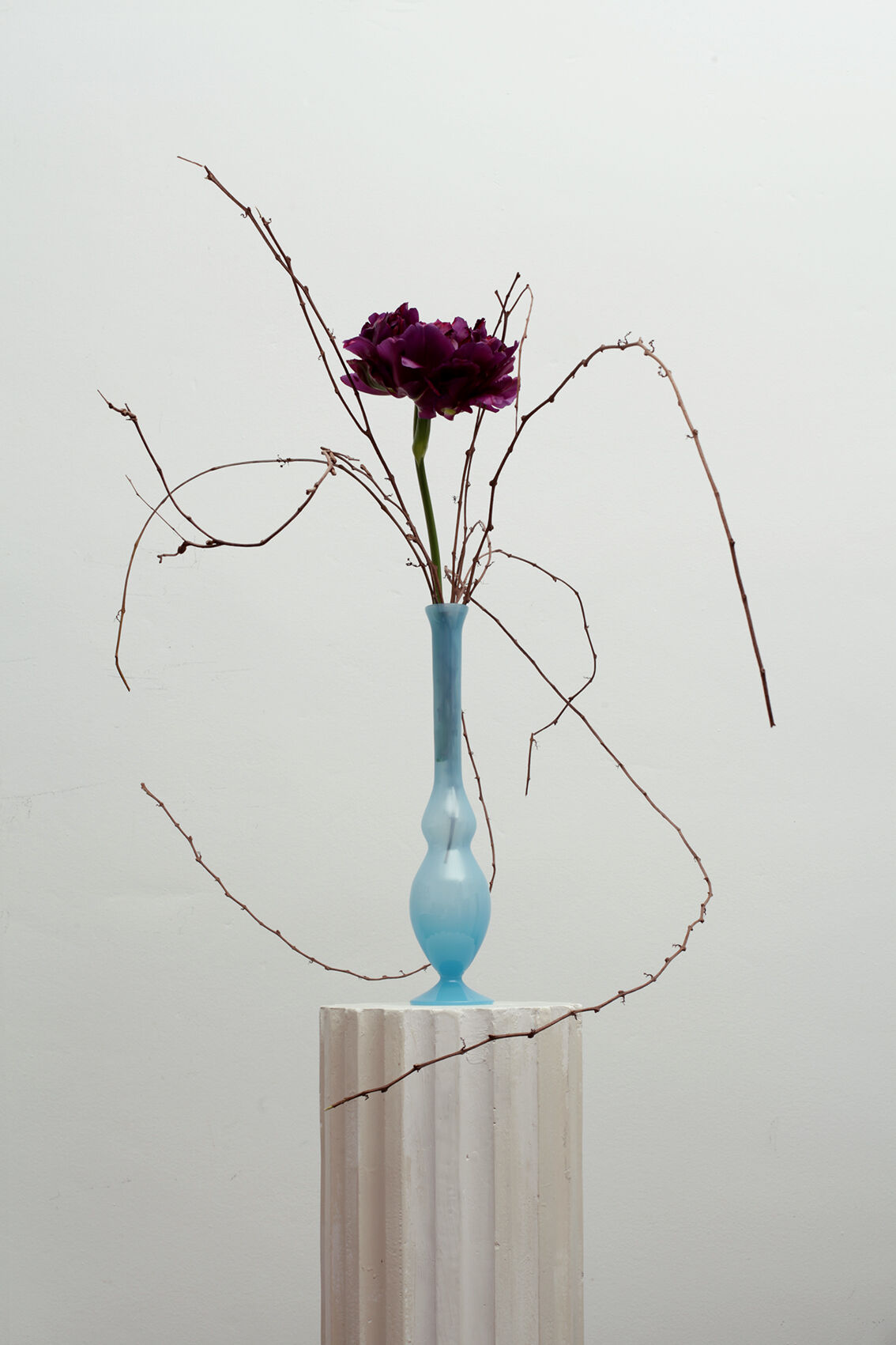 Vase soliflore blue glass