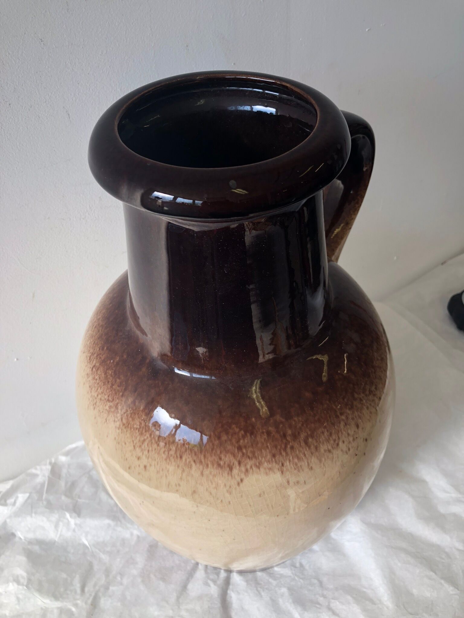 West Germany glazed ceramic 60s pitcher
