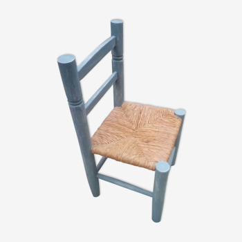 Blue patina child low chair
