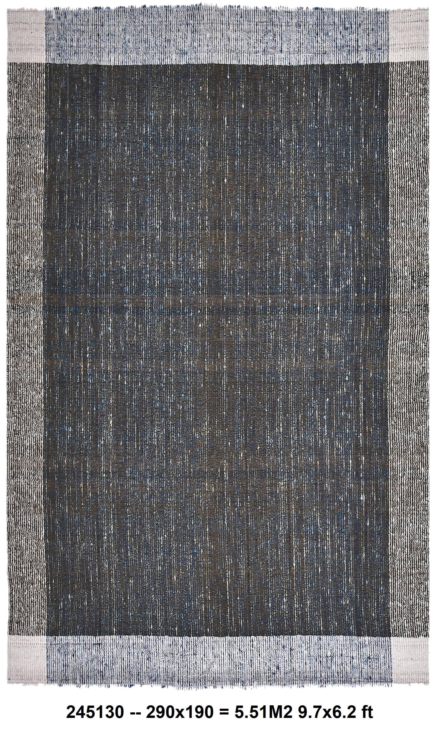 Tapis kilim en laine Kilim Tapi 290x190 cm - Vert Armée, Bleu