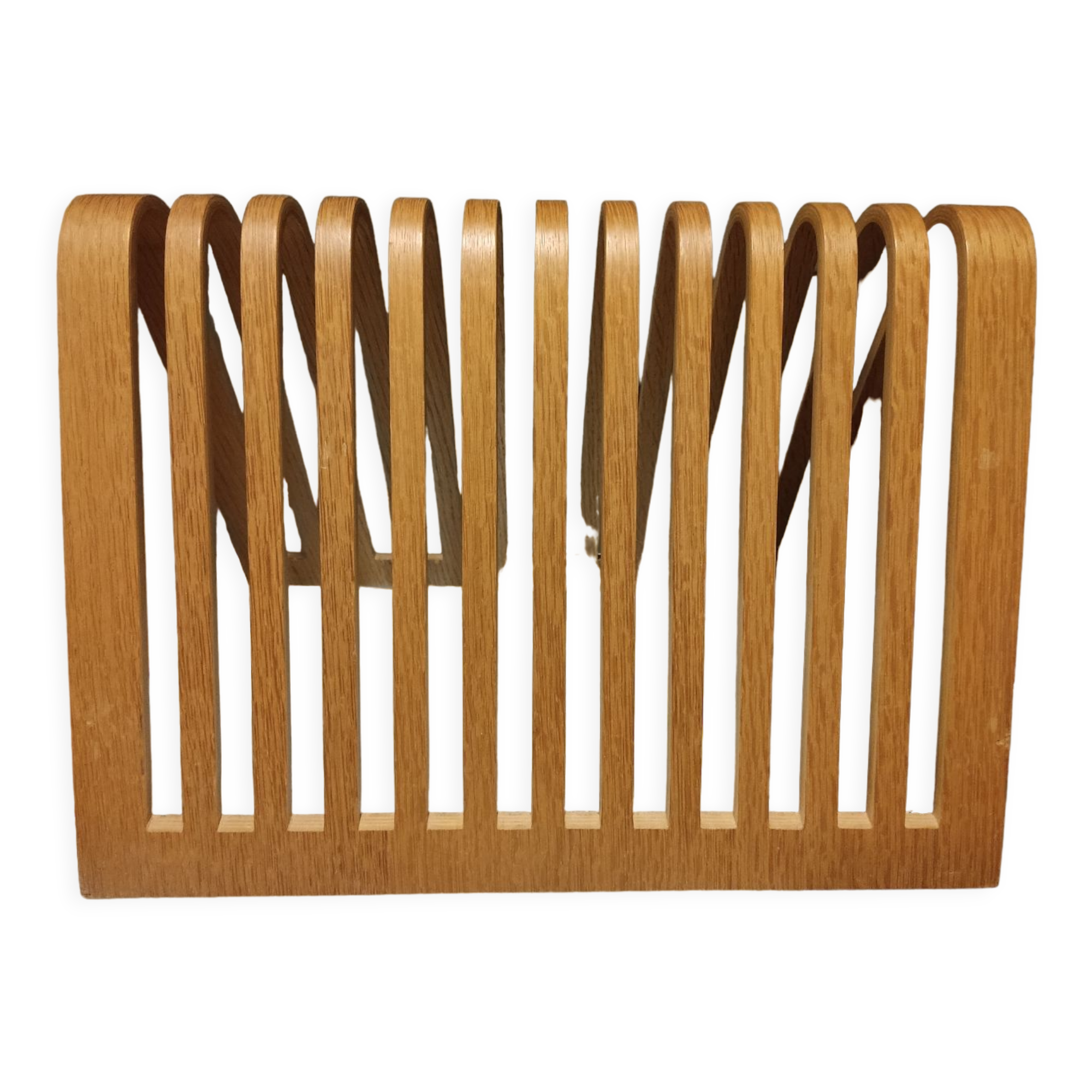 Habitat 1980s 90s bent plywood magazine rack