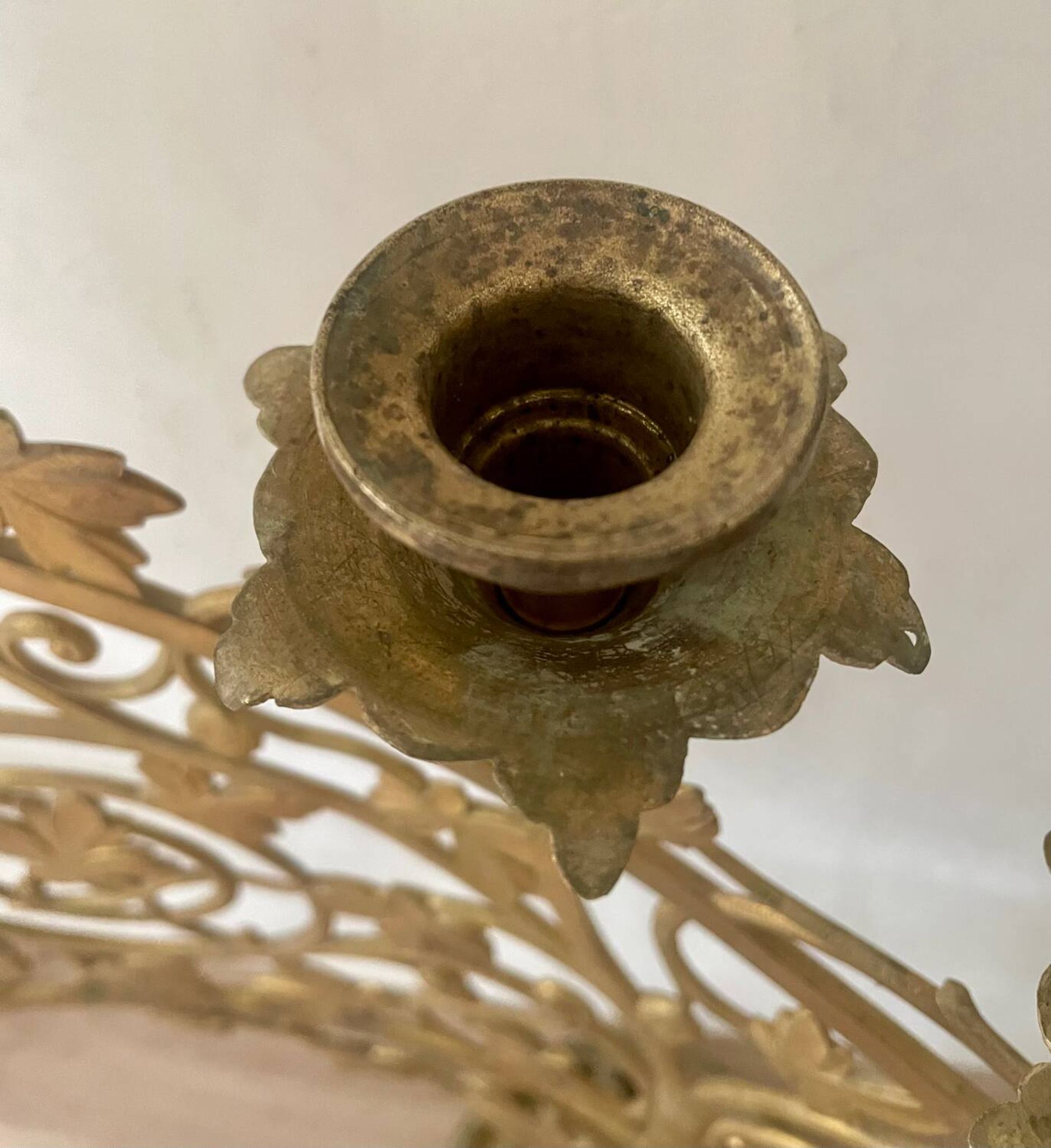 Chandelier en bronze doré, fin XIXème