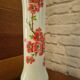 Grand vase opaline fleuri vintage