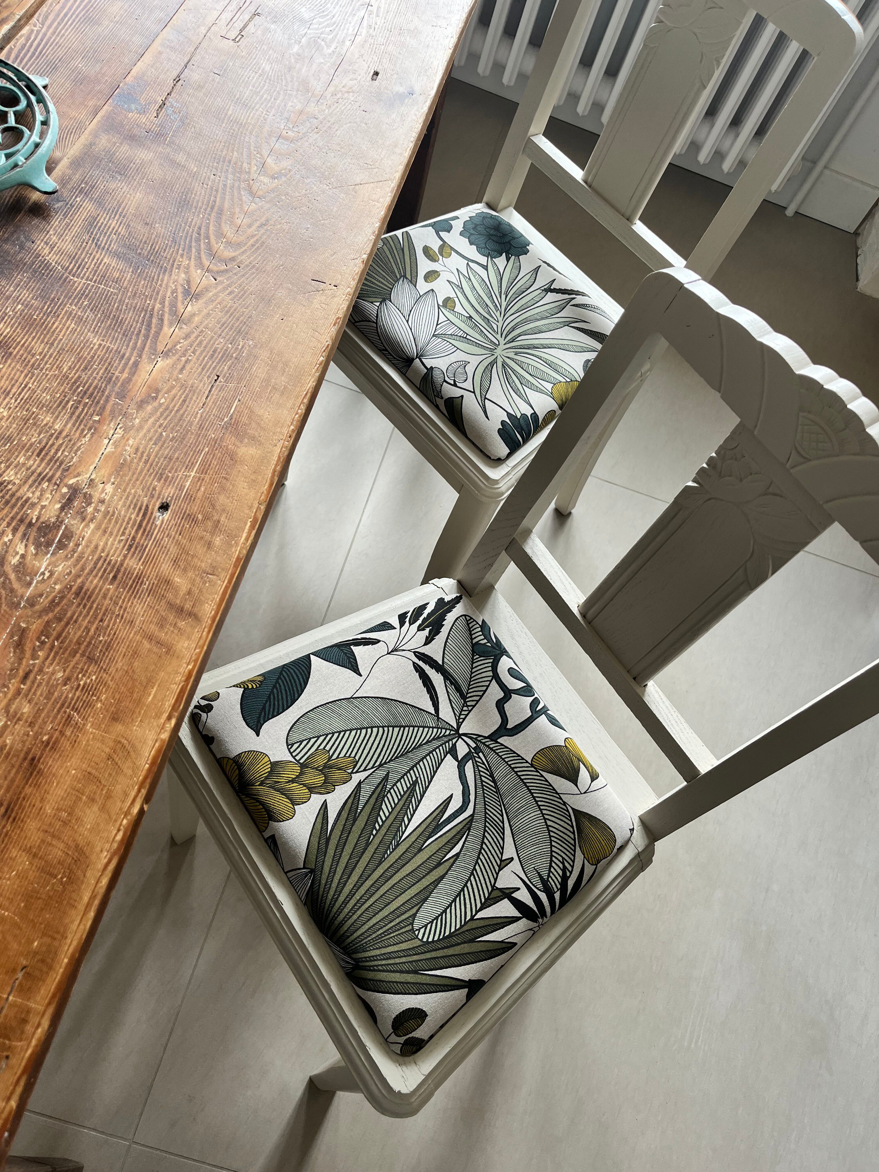 5 relooked antique chairs