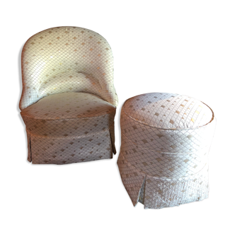 Toad armchair with matching pouf
