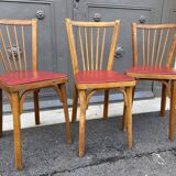 Set of 3 vintage chairs baumann 1960