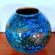 Lacquer vase on glass Jean Noël Bouillet 70s