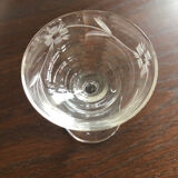 10 liqueur glasses engraved in Vintage crystal