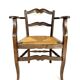 19th century rustic Provencal armchair with straw seat