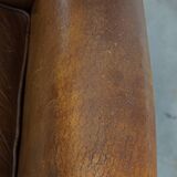 English style sheepskin wing chair