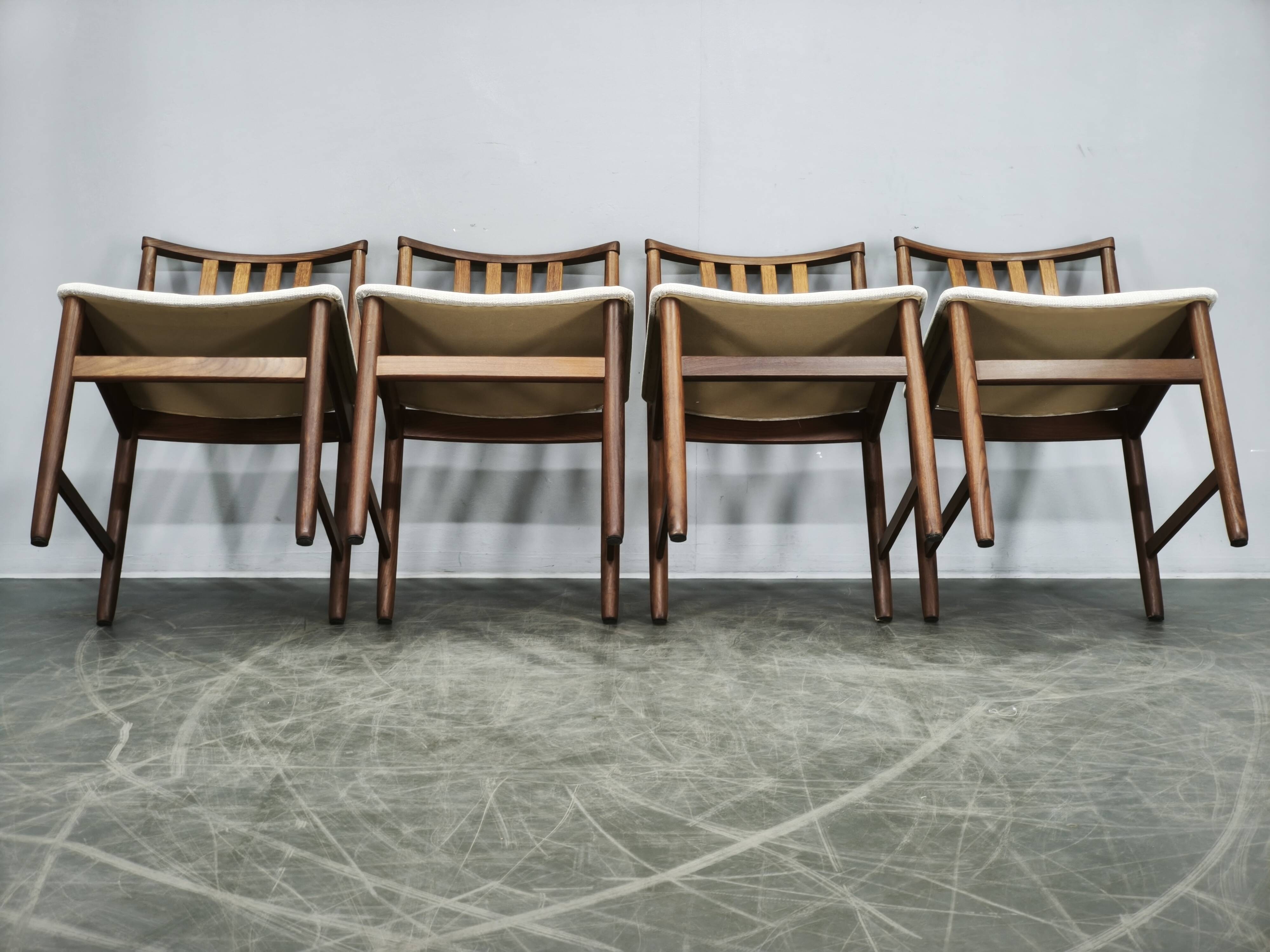 Set of Four Danish Teak Dining Chairs, Scandinavia, 1960s
