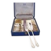 Cailar Bayard, 12 dessert spoons, 24 pieces model Contours.