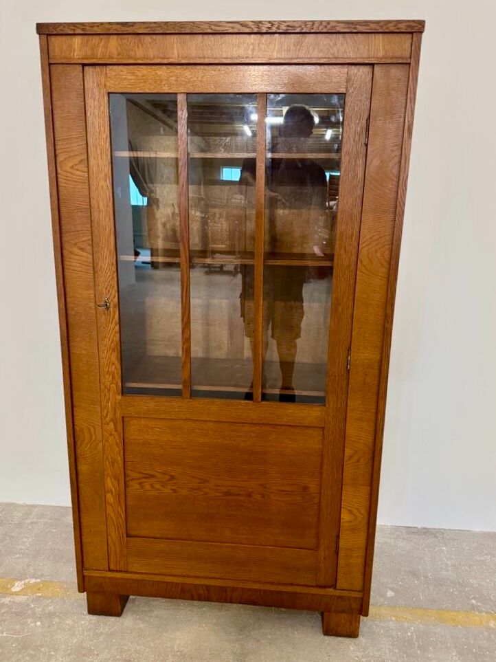 Small vintage art deco oak bookcase
