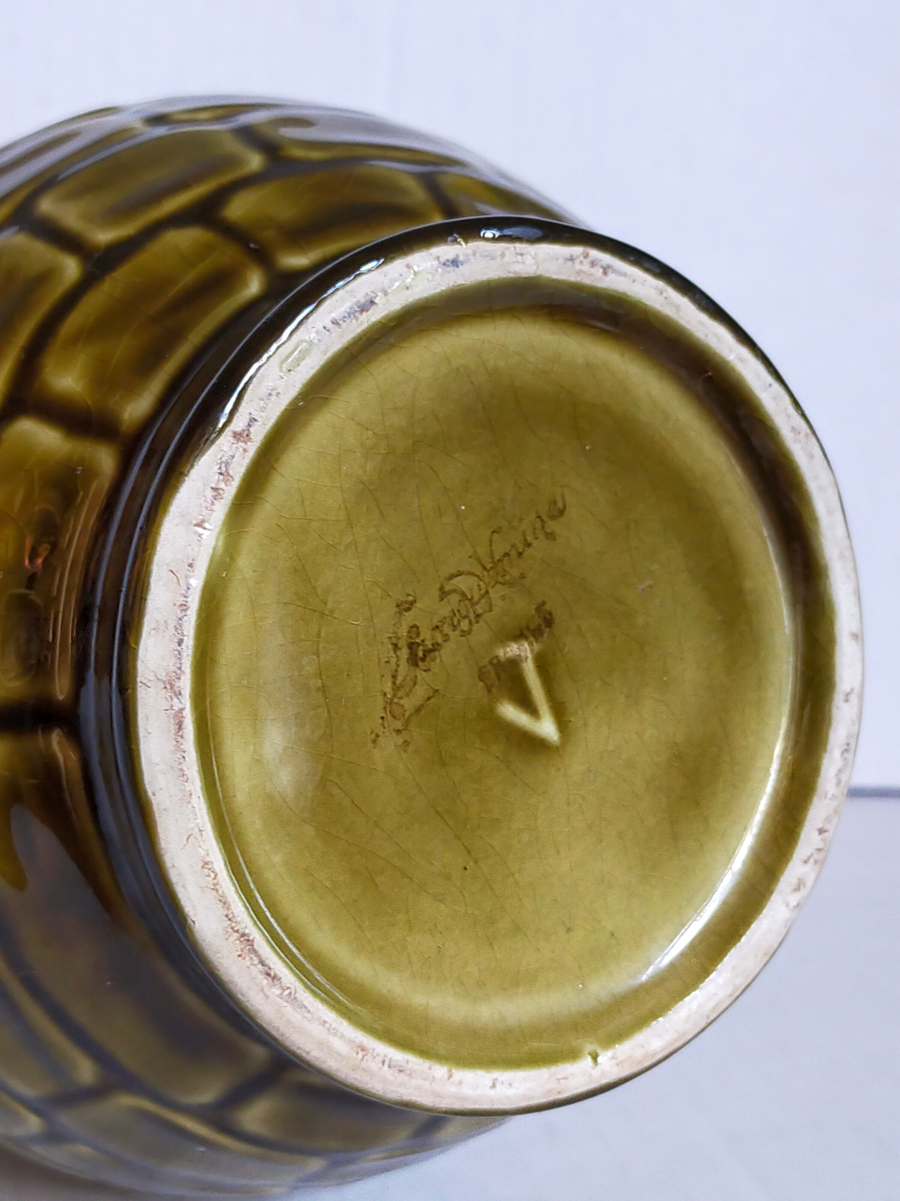 Bistro pitcher in vintage Sarreguemines earthenware