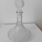 Chiseled glass decanter