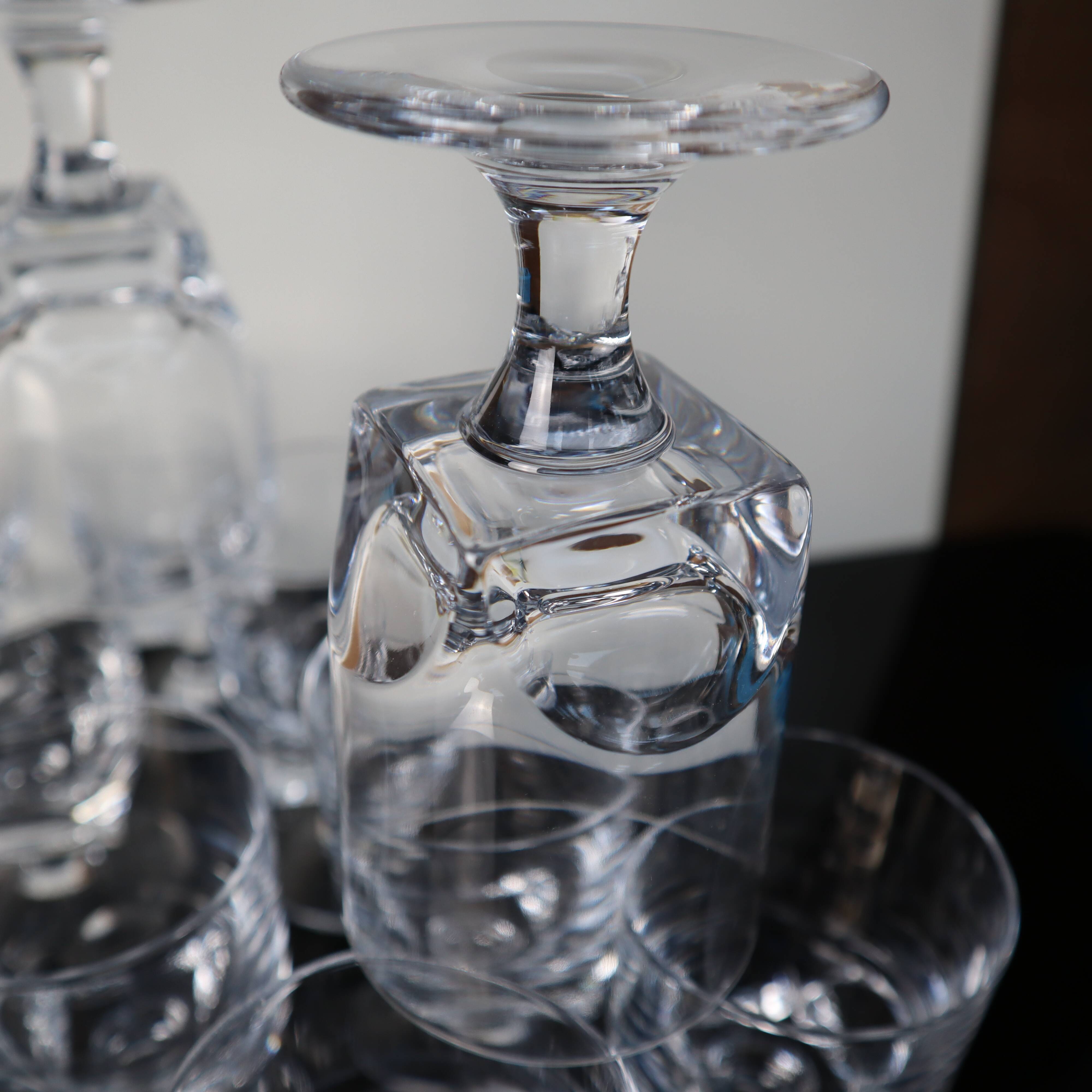 10 Antique red wine glasses in Sèvres Crystal Arezzo model