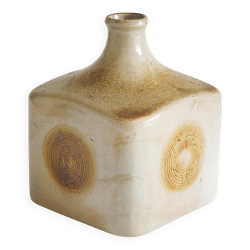 Vase en céramique de studio 'Impression bois' milieu du XXe siècle