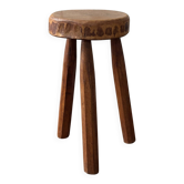 Tabouret tripode en bois massif