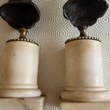 Bronze & Marble Busts of Voltaire and Rousseau