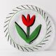 Vintage Kosta Boda Glass Plate: Red Tulip Design by Ulrica Hydman Vallien