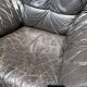 Pair of patinated leather club armchairs