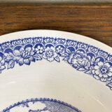 Large blue and white porcelain plate 20th art nouveau