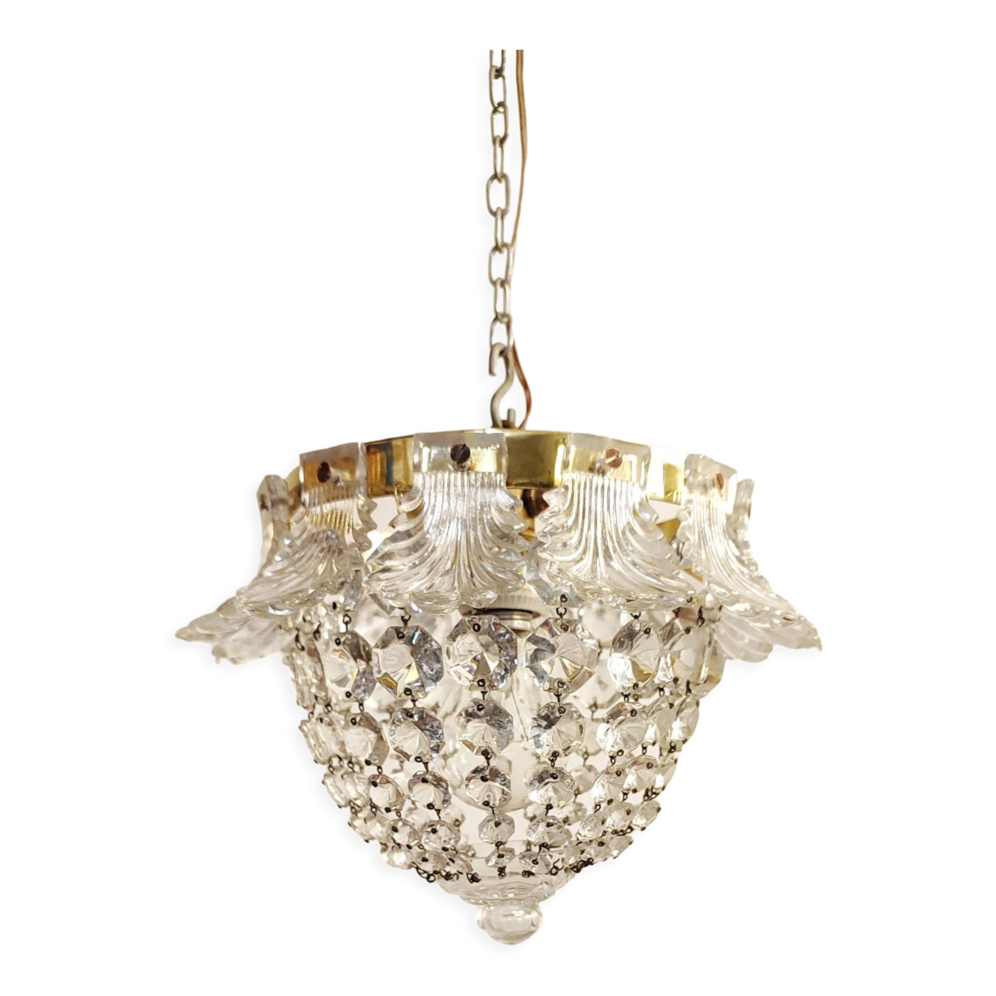 Classic crystal ceiling lamp France 1950s