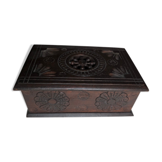 Carved wooden box