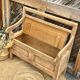 Antique solid oak chest bank