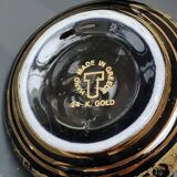 Small cobalt blue collectible greek vase/decor life scenes from greek mythology hand painted in 24c fine gold. 12 x 8 cm