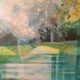 Lithograph by Hiraire signed and numbered Lake landscape