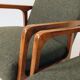 Pair of vintage armchairs, avocado green tweed upholstery, 1960, Poland