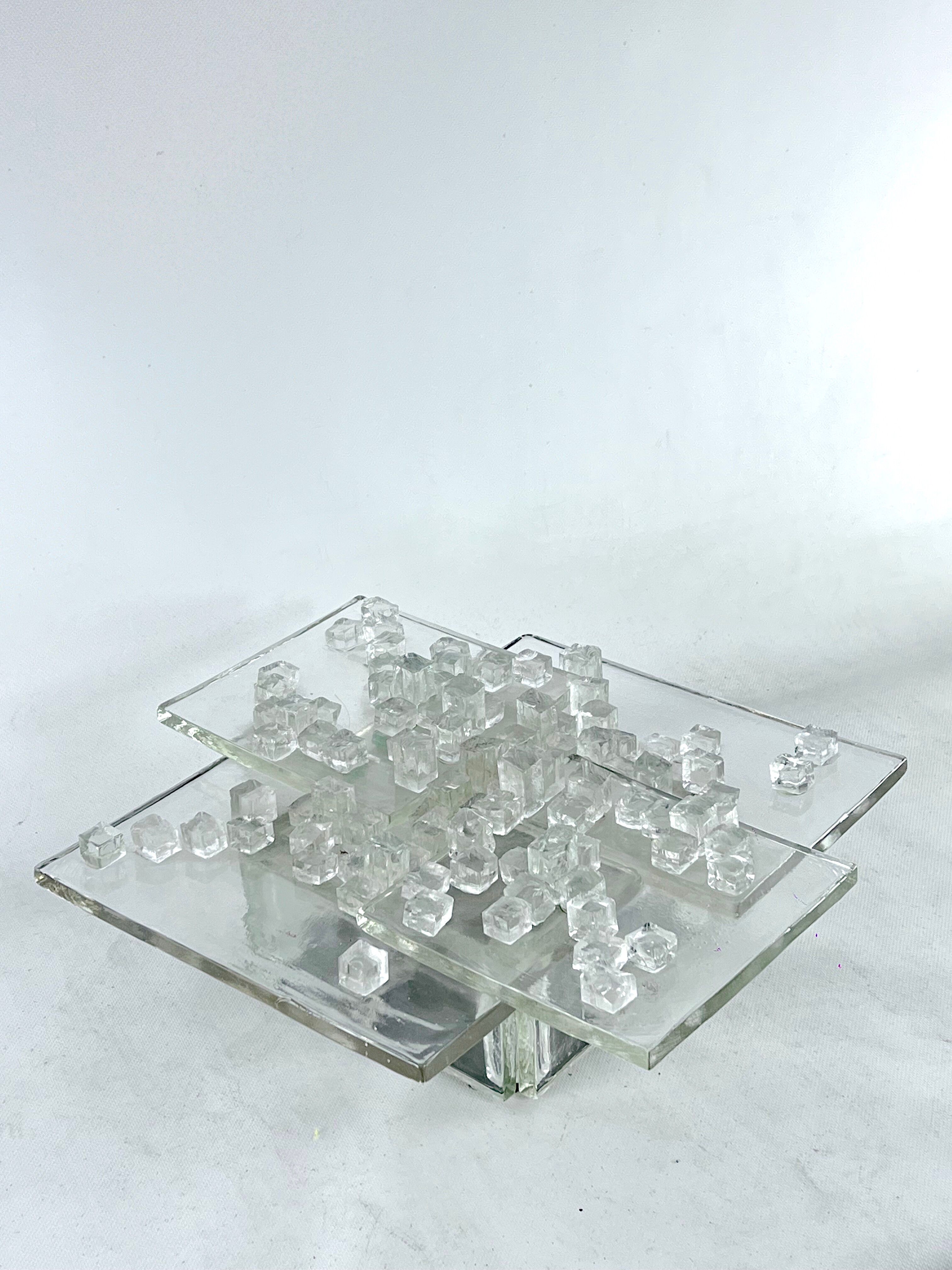 Mid-Century Clear Murano Glass wall light by Albano Poli for Poliarte. Italy 1970s