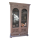 Antique carved buffet display cabinet with gray patina