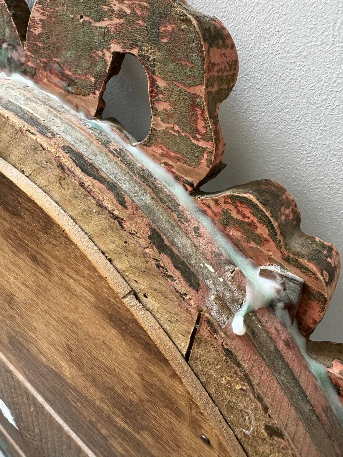 Antique Louis XVI oval knot mirror