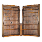 Pair of Regency cascade bookshelves in hardwood, 2.1 m in height.