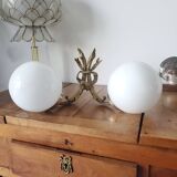 Vintage double opaline wall lamp