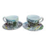 Lot de deux tasses à café et soucoupes en porcelaine enoch wedgwood - old english village