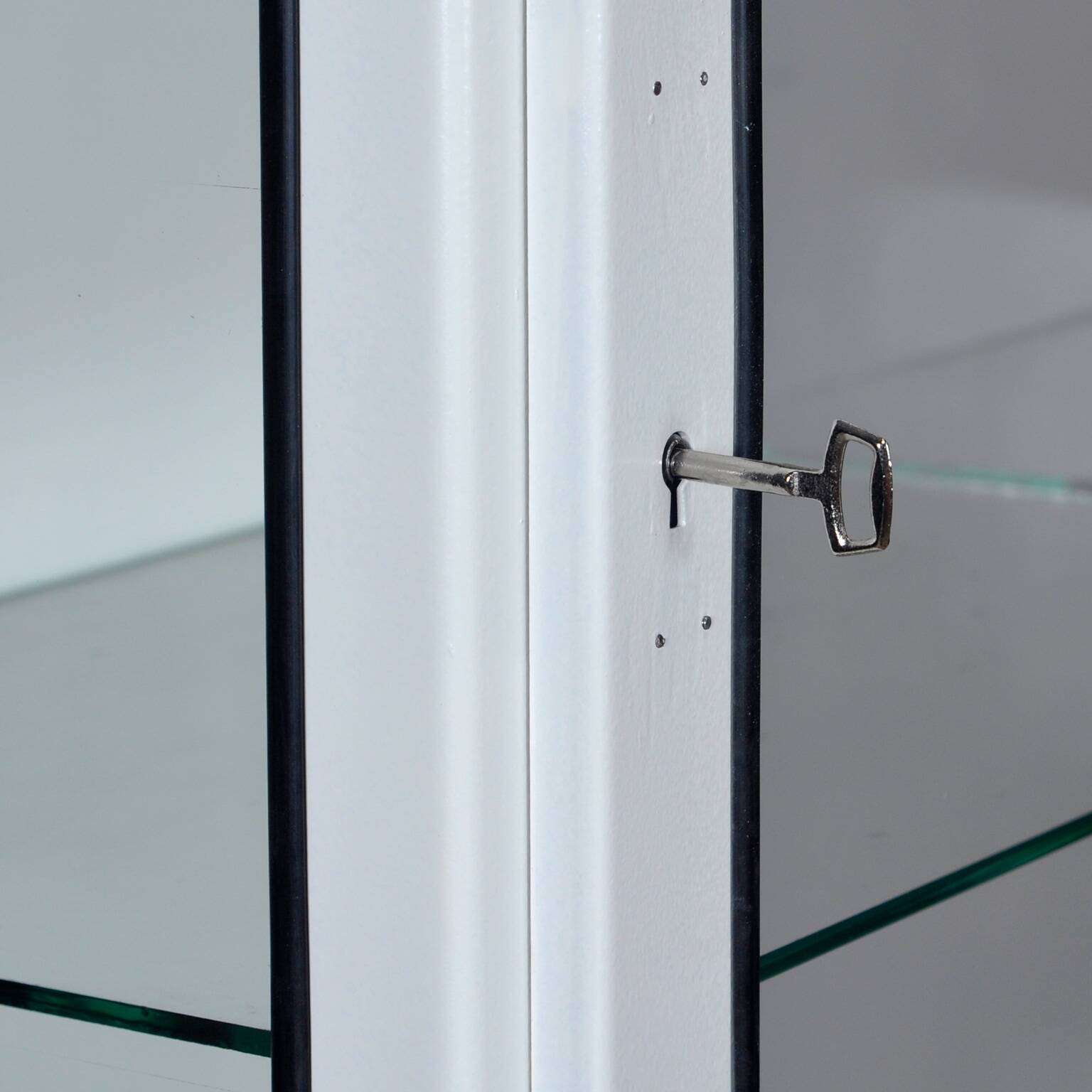 Restored vintage iron and glass medical cabinet, 1970s