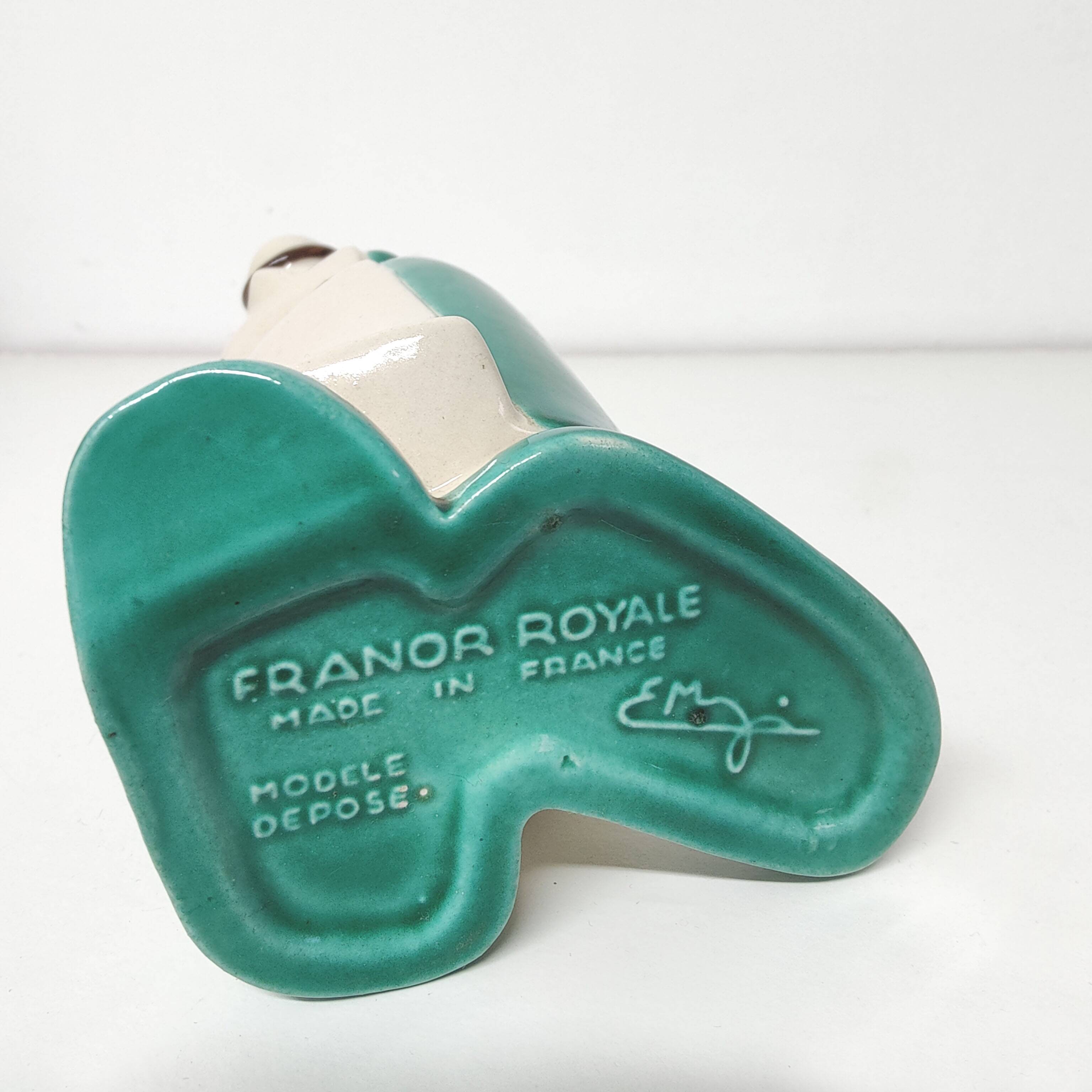 Monk earthenware liqueur bottle Franor Royale 1940s