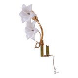 Charming Set of 2 Murano White Flowers Wall Light, 1970s