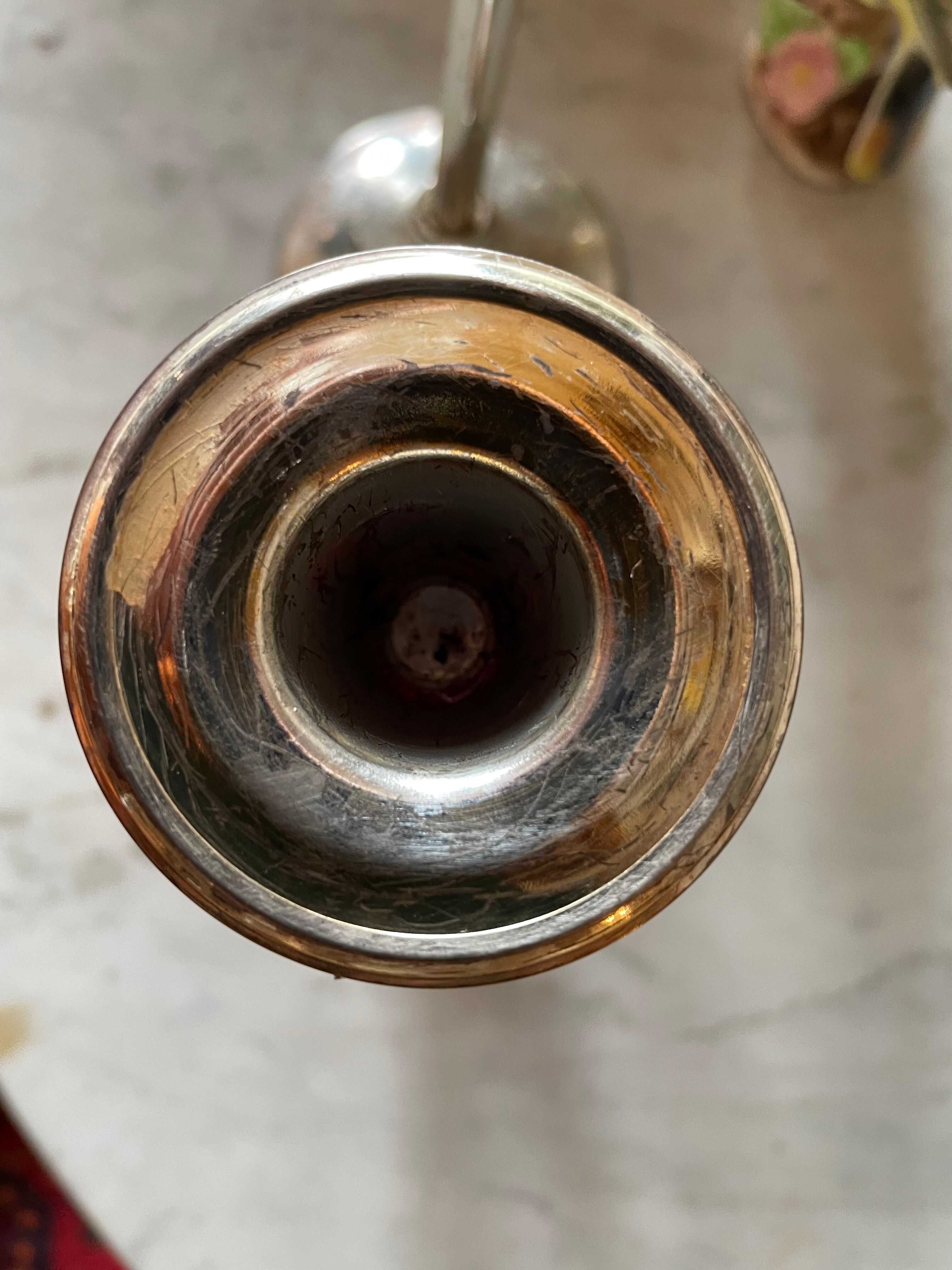 Vintage candle holders in silver metal West Germany