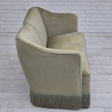 1960s, Danish 2 seater sofa, original condition, green furniture velour.
