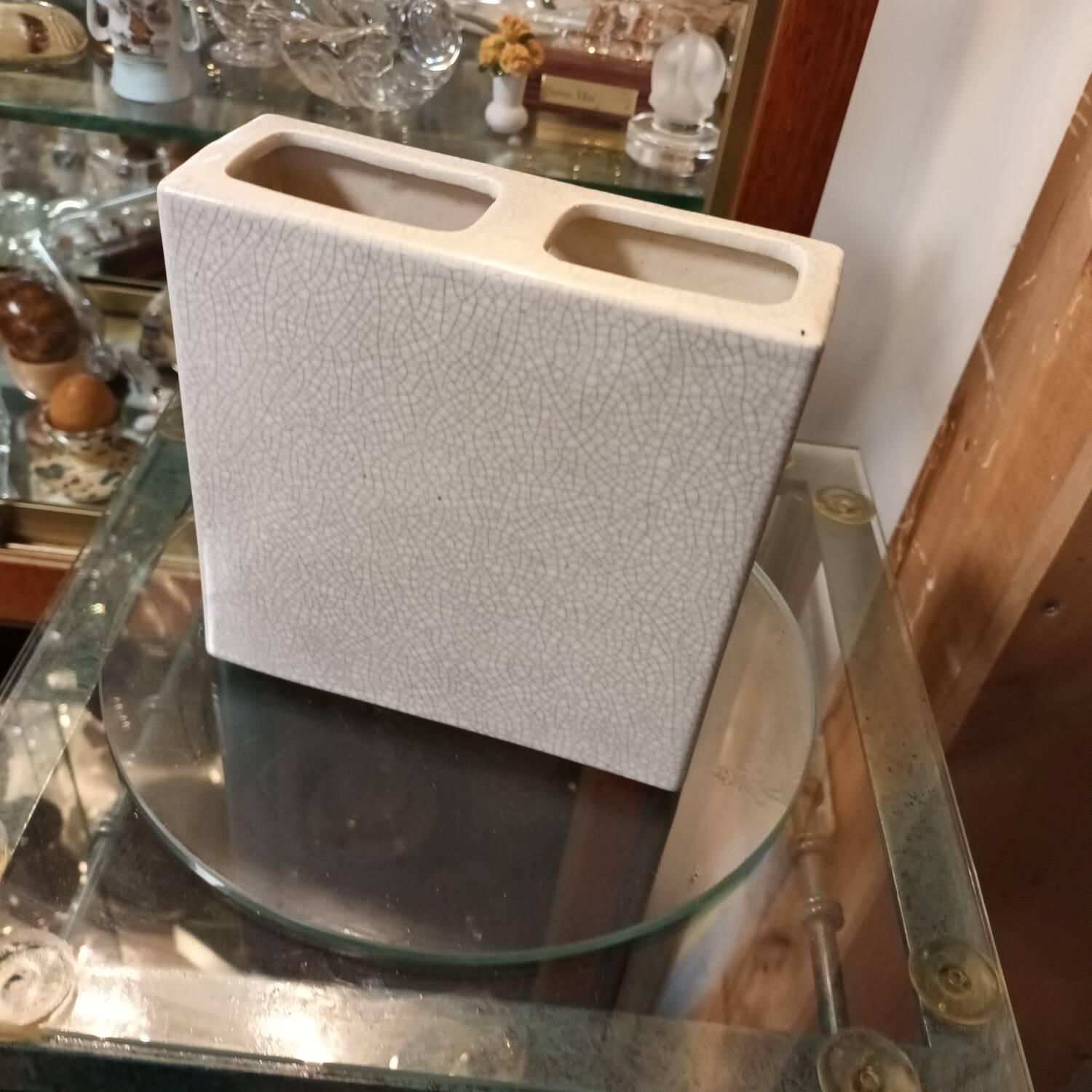 Vintage cracked ceramic vase