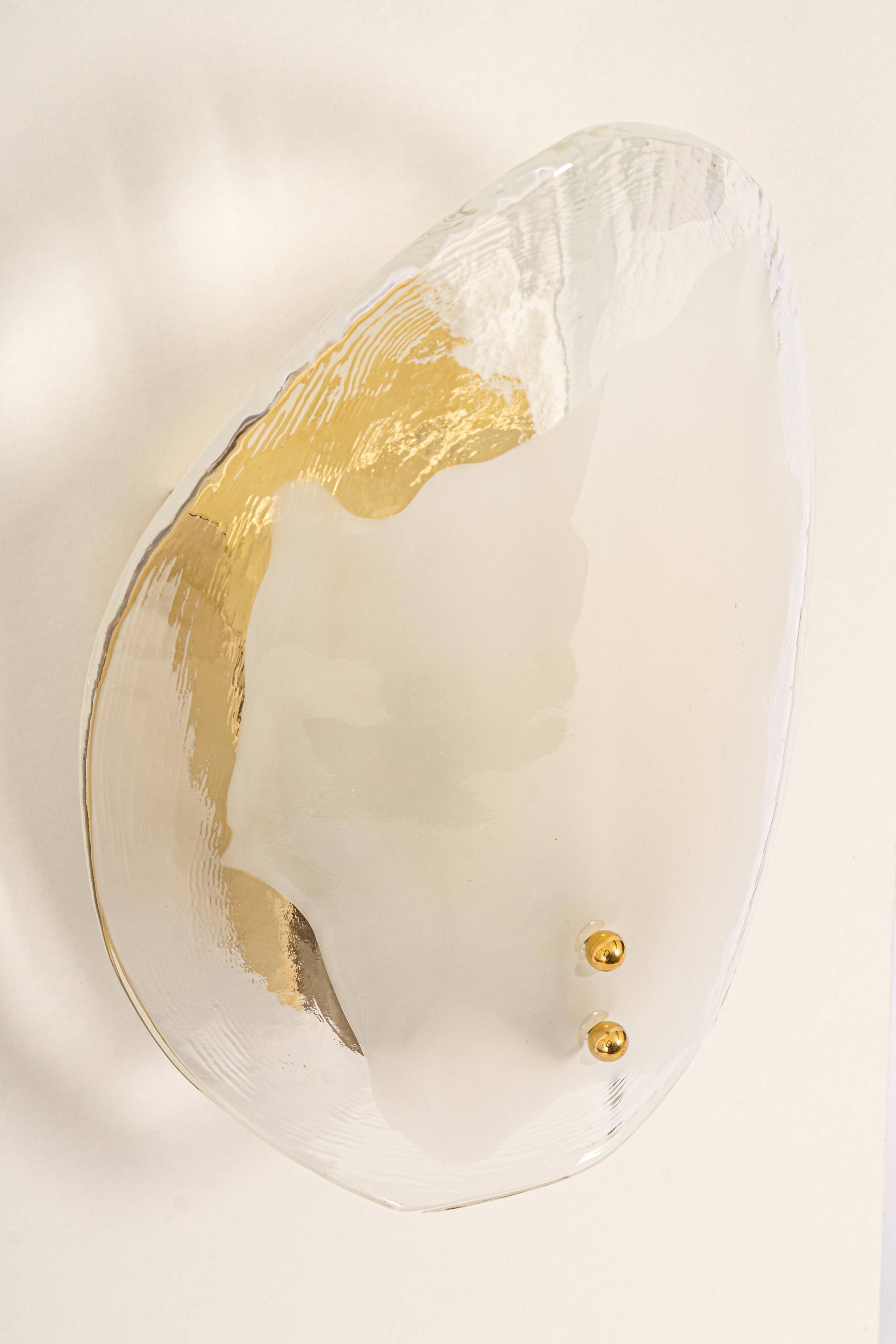 Kalmar wall sconces in brass and Murano glass, Austria, 1970s.