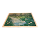 Ancient ESTAMPE of ASIA with Polychrome Decoration of Natural Landscape and Herons, XIXth