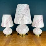 Mushroom table lamps in Murano glass, Italy, 1970s, set of 2