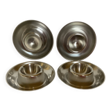 Four Belgium H stainless steel egg cups