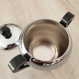 Alessi / Stainless steel and bakelite sugar bowl, "Bombé" collection